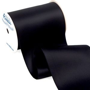 Ribbli black 4 inches 10 yard satin ribbon for wedding or celebration